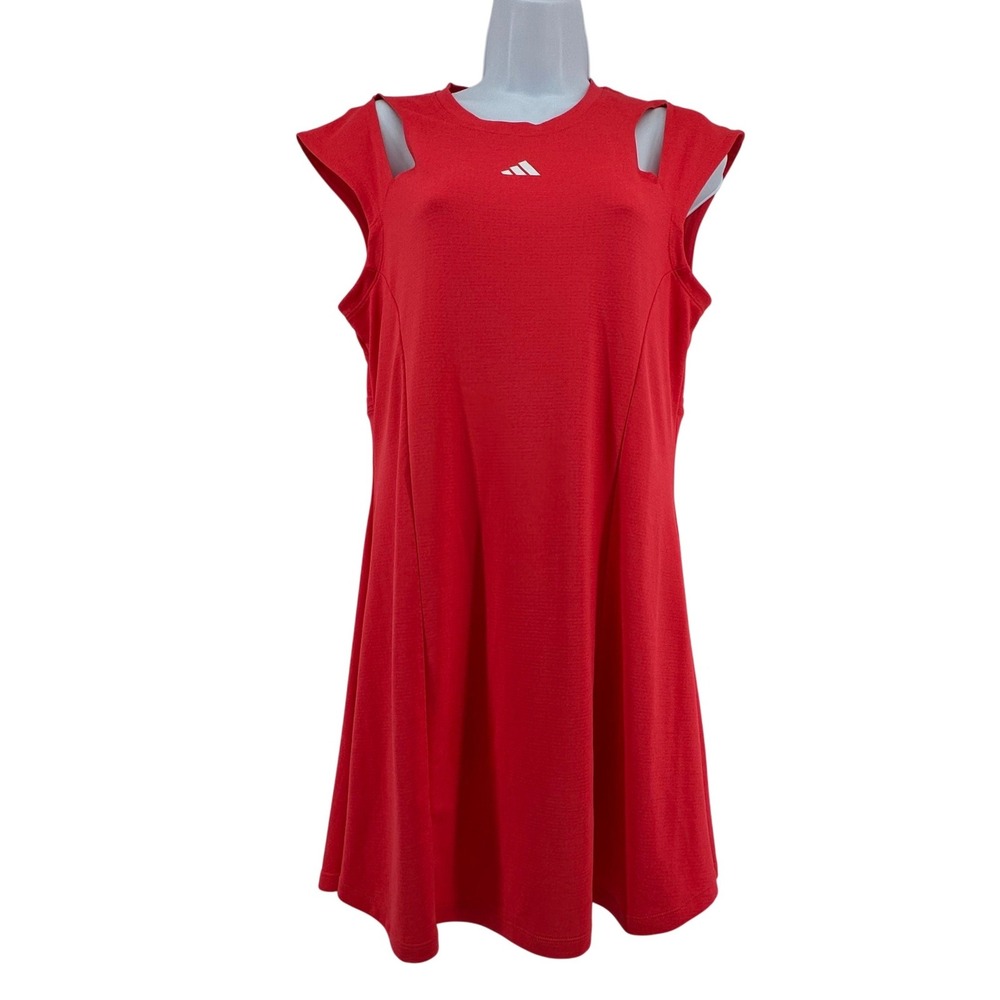 Adidas Athletic Dress Womens Large Red Breathable Sporty Tenniscore Pickleball